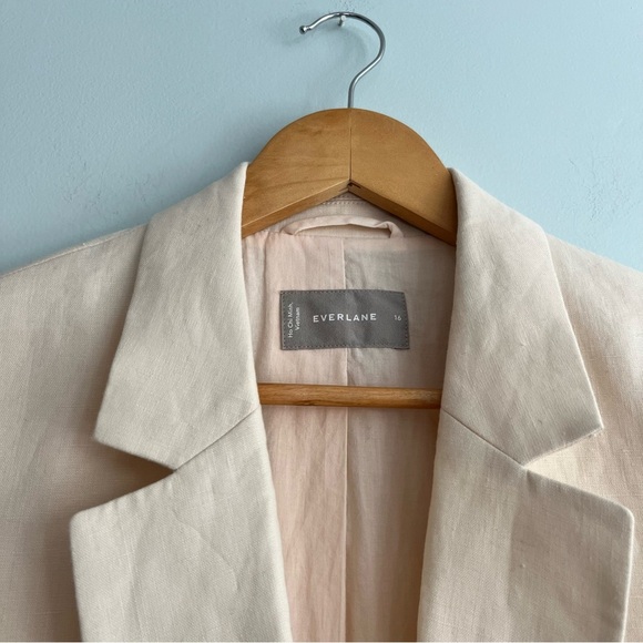 Everlane The Oversized Linen Cotton Blazer Womens 16 Bone Cream - Picture 9 of 15